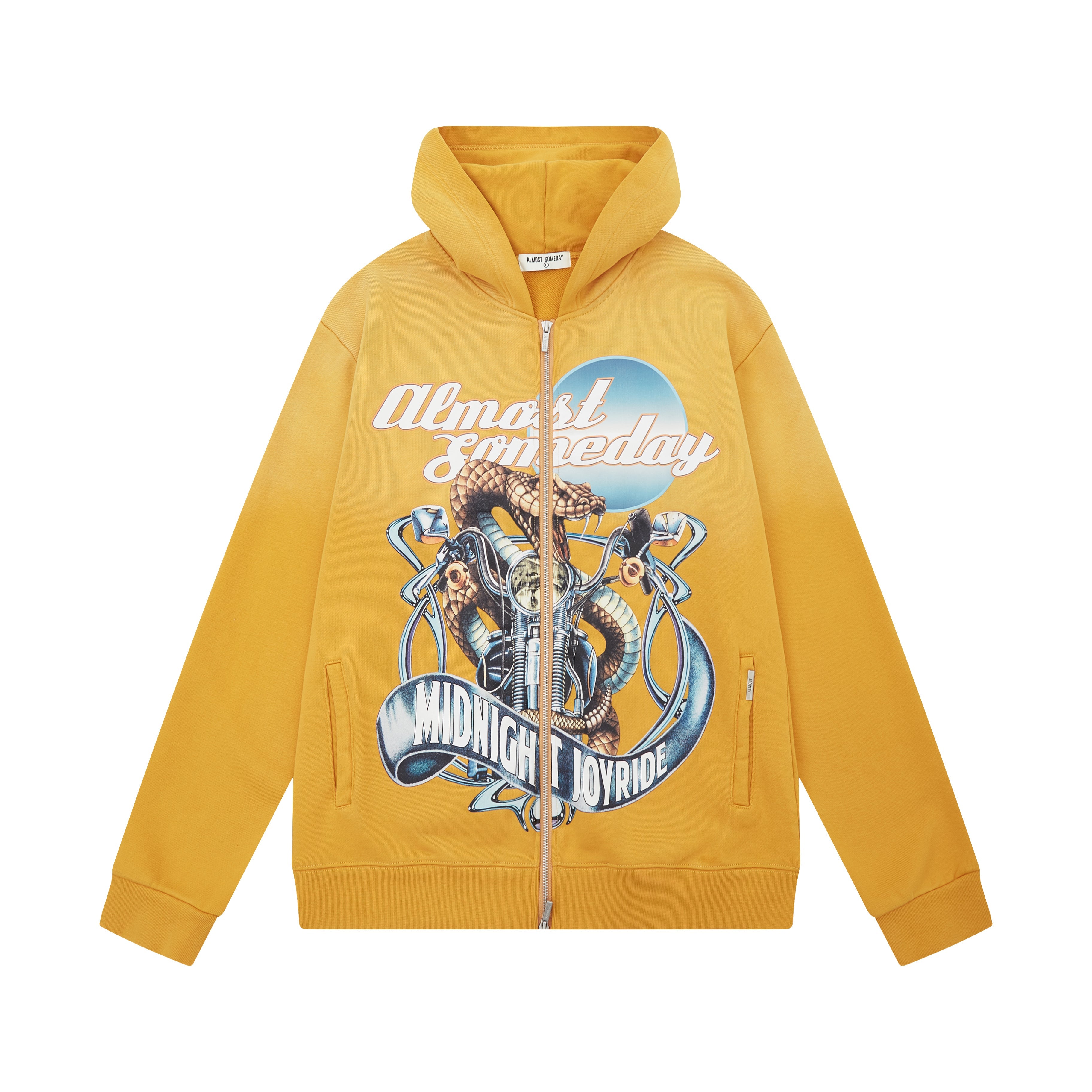 Midnight ZipUp Hoodie (Sun Fade Yellow)