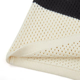 Crochet Knit Polo (Cream / Black)