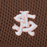 Crochet Knit Polo (Pink / Brown)