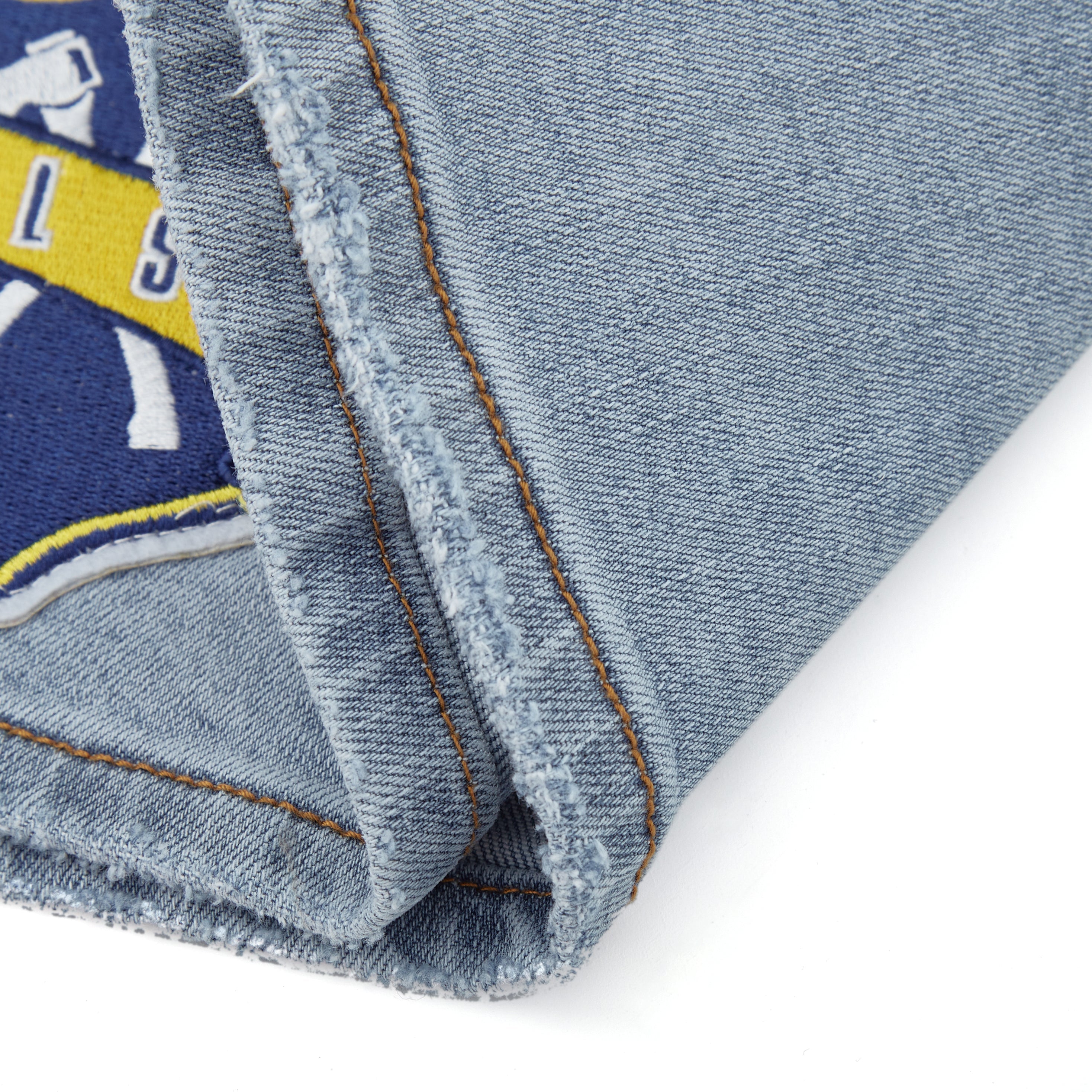 Patchwork Denim Jorts (Washed Blue)