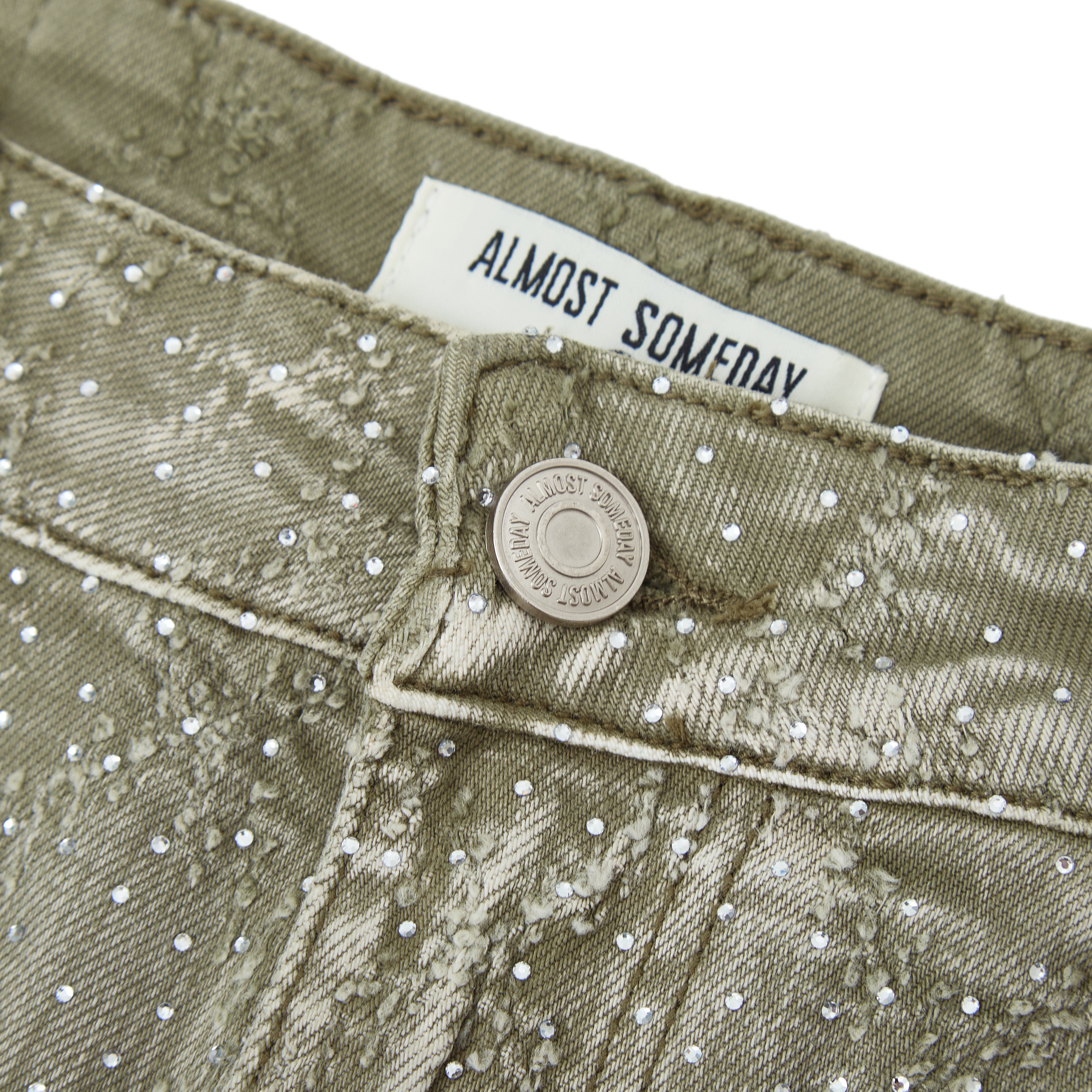 Gemstone Denim Jorts - Olive