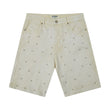 Gemstone Denim Jorts - White