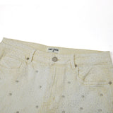 Gemstone Denim Jorts - White