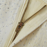 Gemstone Denim Jorts - White