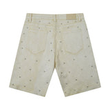 Gemstone Denim Jorts - White