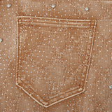 Gemstone Denim Jorts - Light Brown