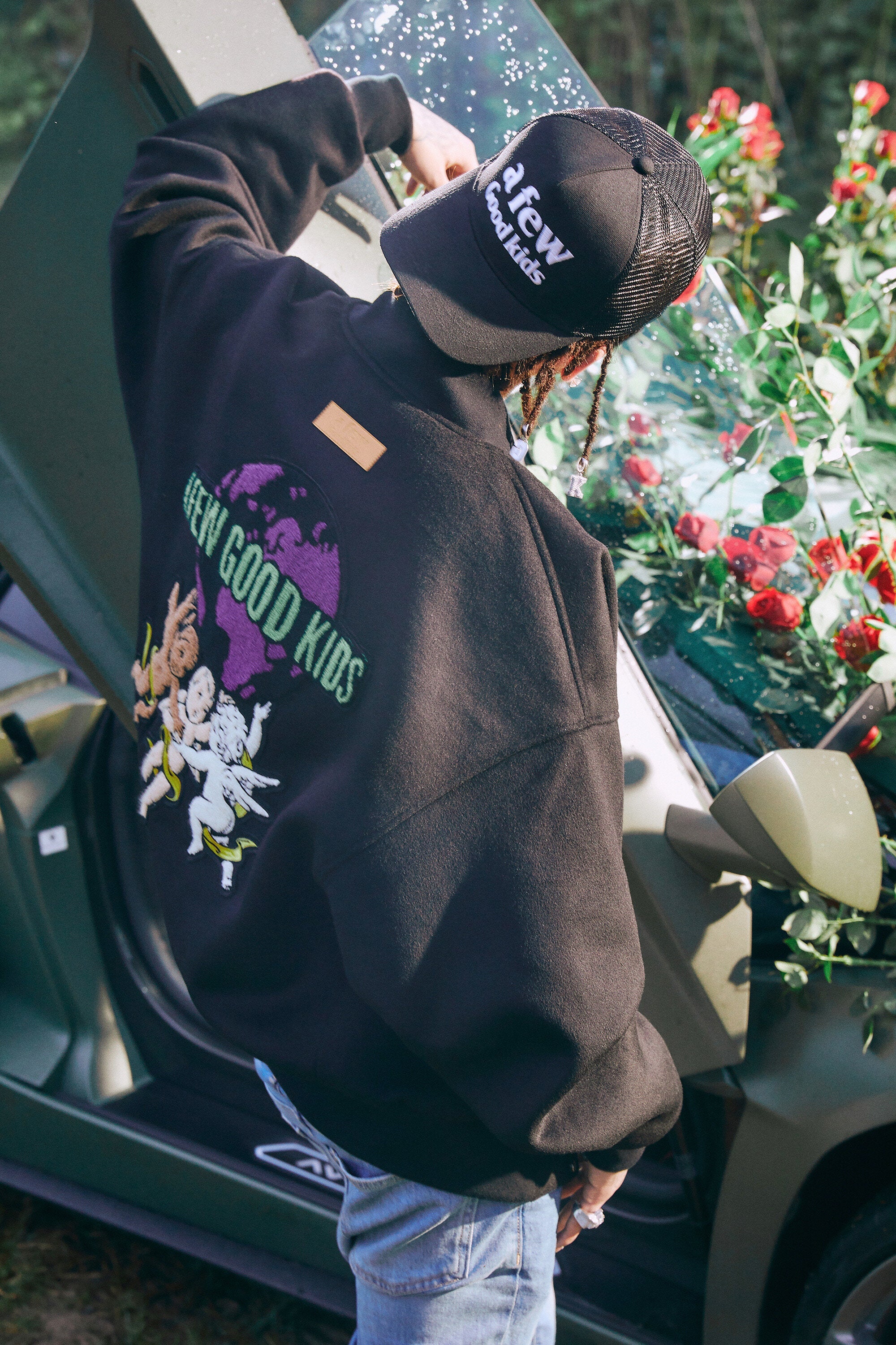 DONCARE (AFGK) "Peace Angel Varsity Jacket" - Black