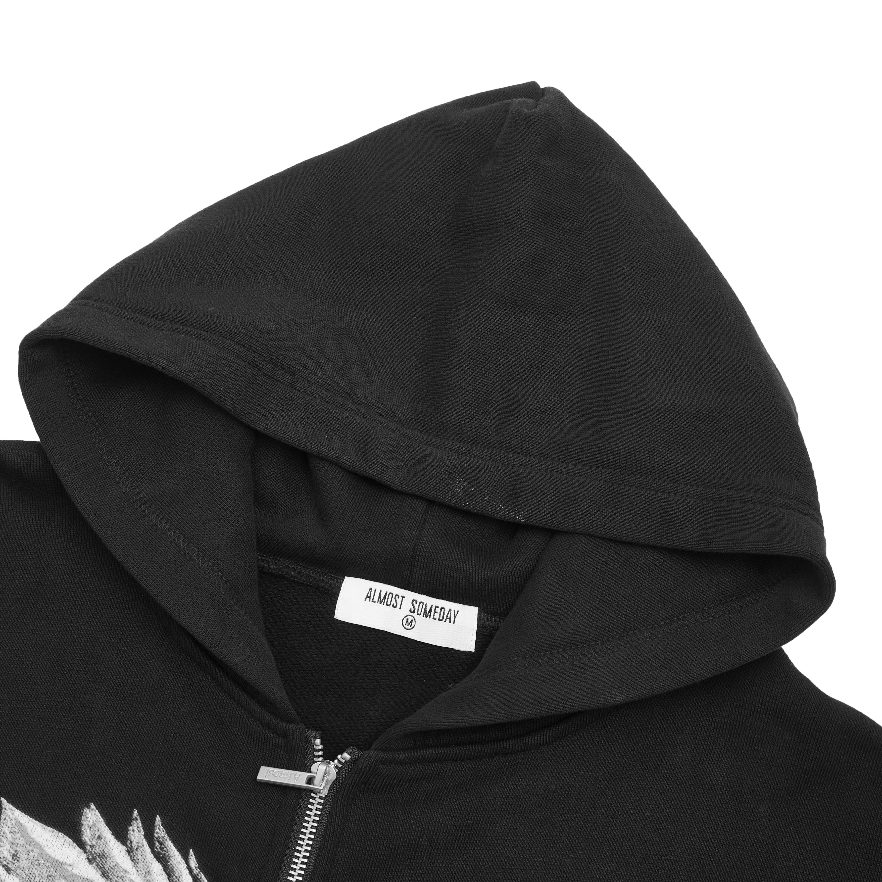 Banner Zip-Up Hoodie - Vintage Wash (Black)