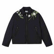 Floral Embroidery Lapel CollarDown Coat
