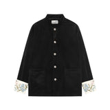 Floral Embroidered Velvet Jacket