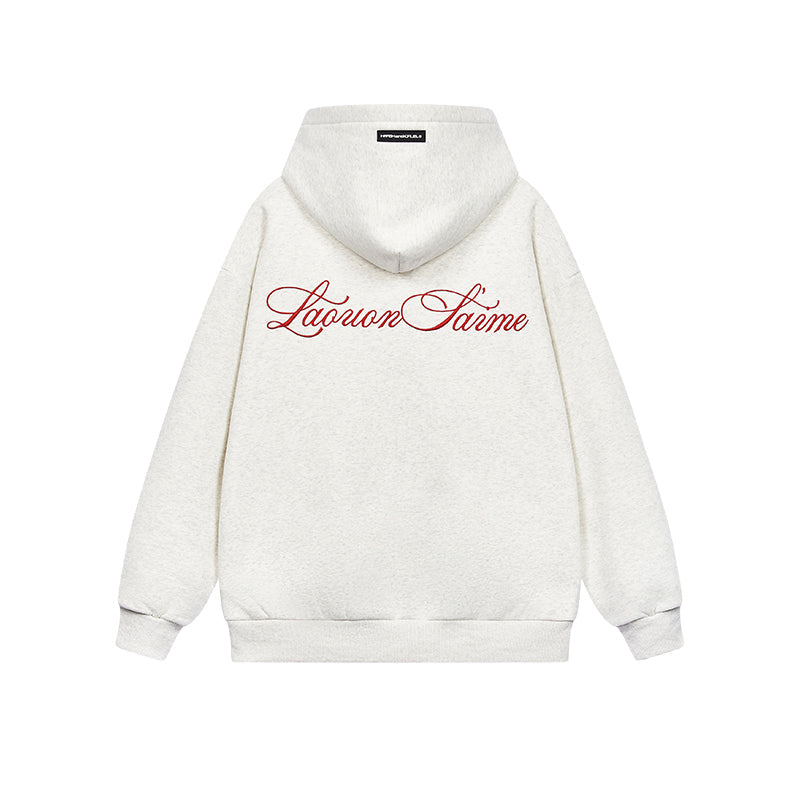 Cursive Embroidered Hoodie