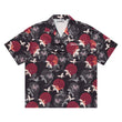 Crane Print Knots Cuban Shirt