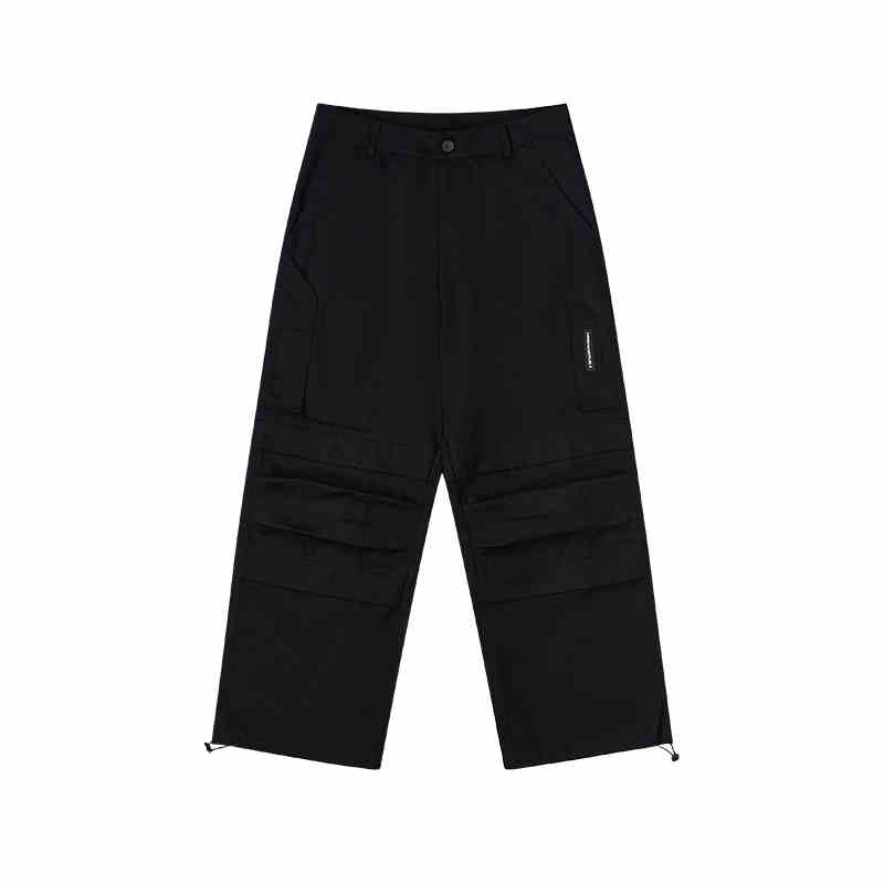 Zipper Pleated Paratrooper Pants