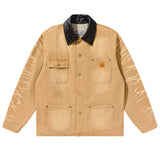 Vintage Washed Plaid Workwear Jacket