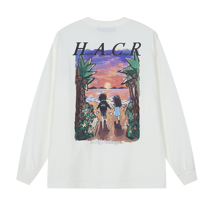 Sunset Graphic Oversized Long Sleeve