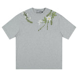 Floral Collar Embroidery Logo Tee