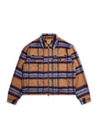 Mohair Zip Flannel - Mustard/Blue