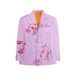 Doodle Faces Embroidered Suit Top [Lavender]