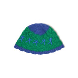 Running Man Crochet Hat [Green/Blue]