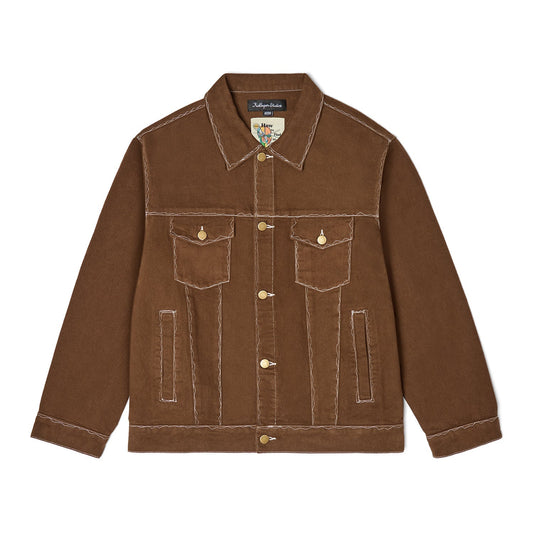 Messy Stitched Work Jacket [Brown]