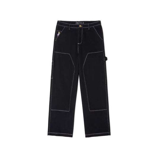 Messy Stitched Work Pants [Black]