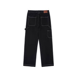 Messy Stitched Work Pants [Black]