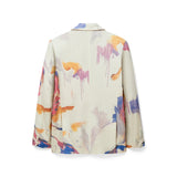 Painting Printed Suit Top [White]
