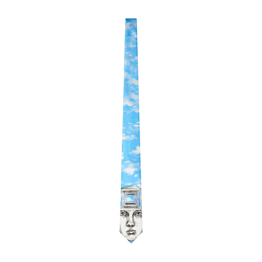Illusion Printed Silk Tie [Blue]
