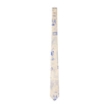 Doodle-Printed Silk Tie [Tan]