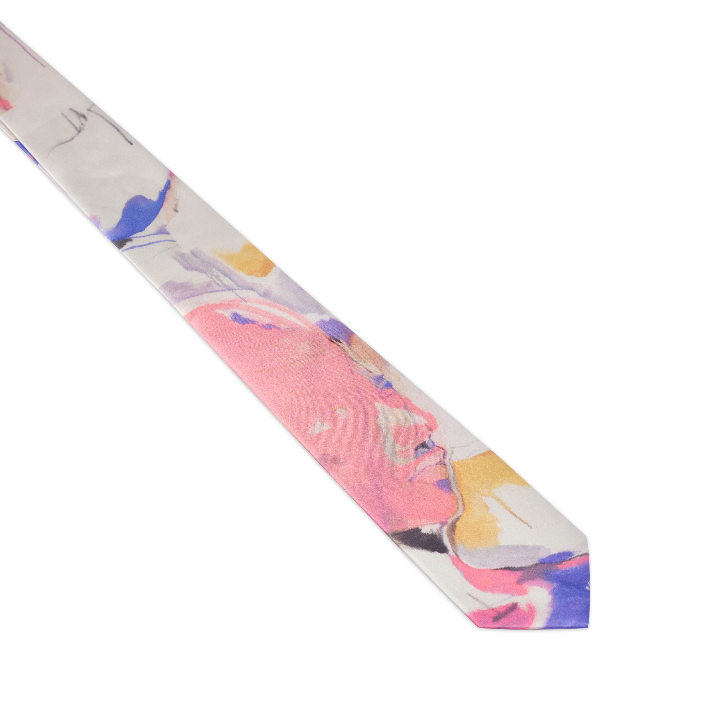 Painted Printed Silk Tie [Multi]
