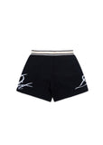 Knitted Script Shorts - Black