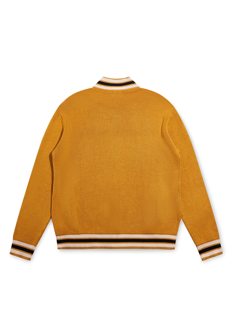 Knitted Script Full Zip - Yellow
