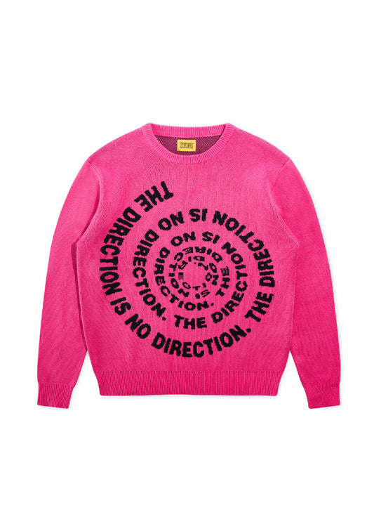 Knitted Spiral Sweater - Pink