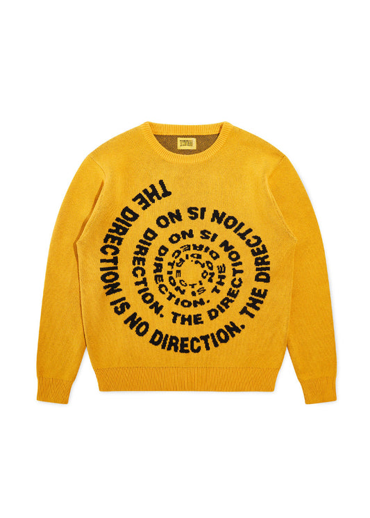 Knitted Spiral Sweater - Yellow