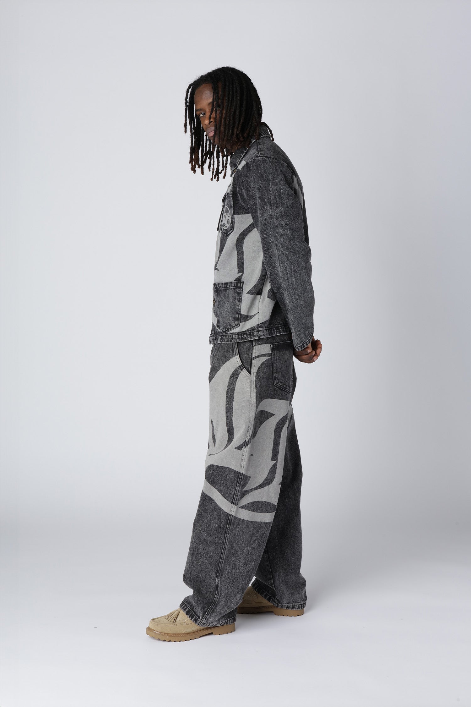 LOGO DENIM JACKET - Black