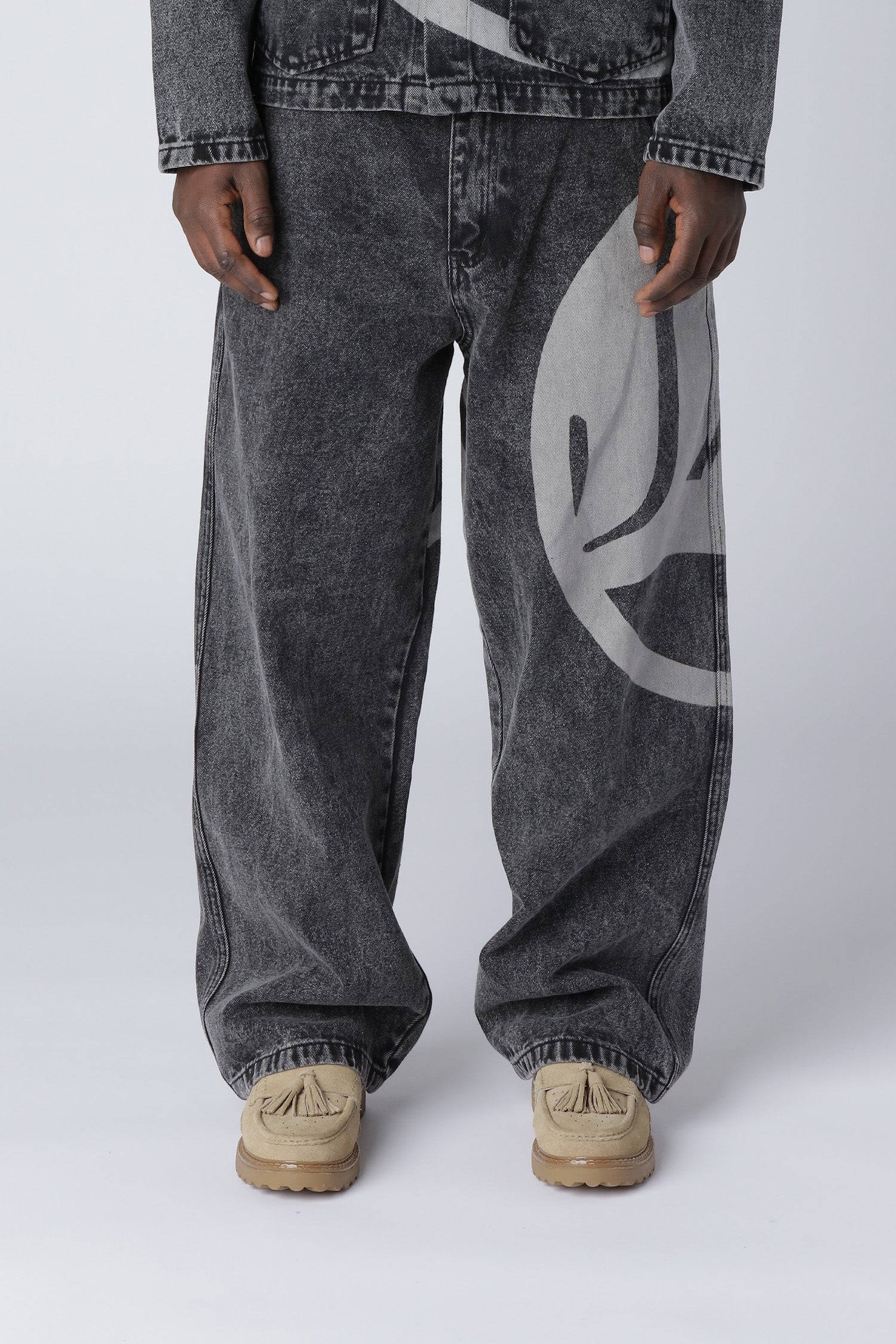 LOGO DENIM JEANS - Black