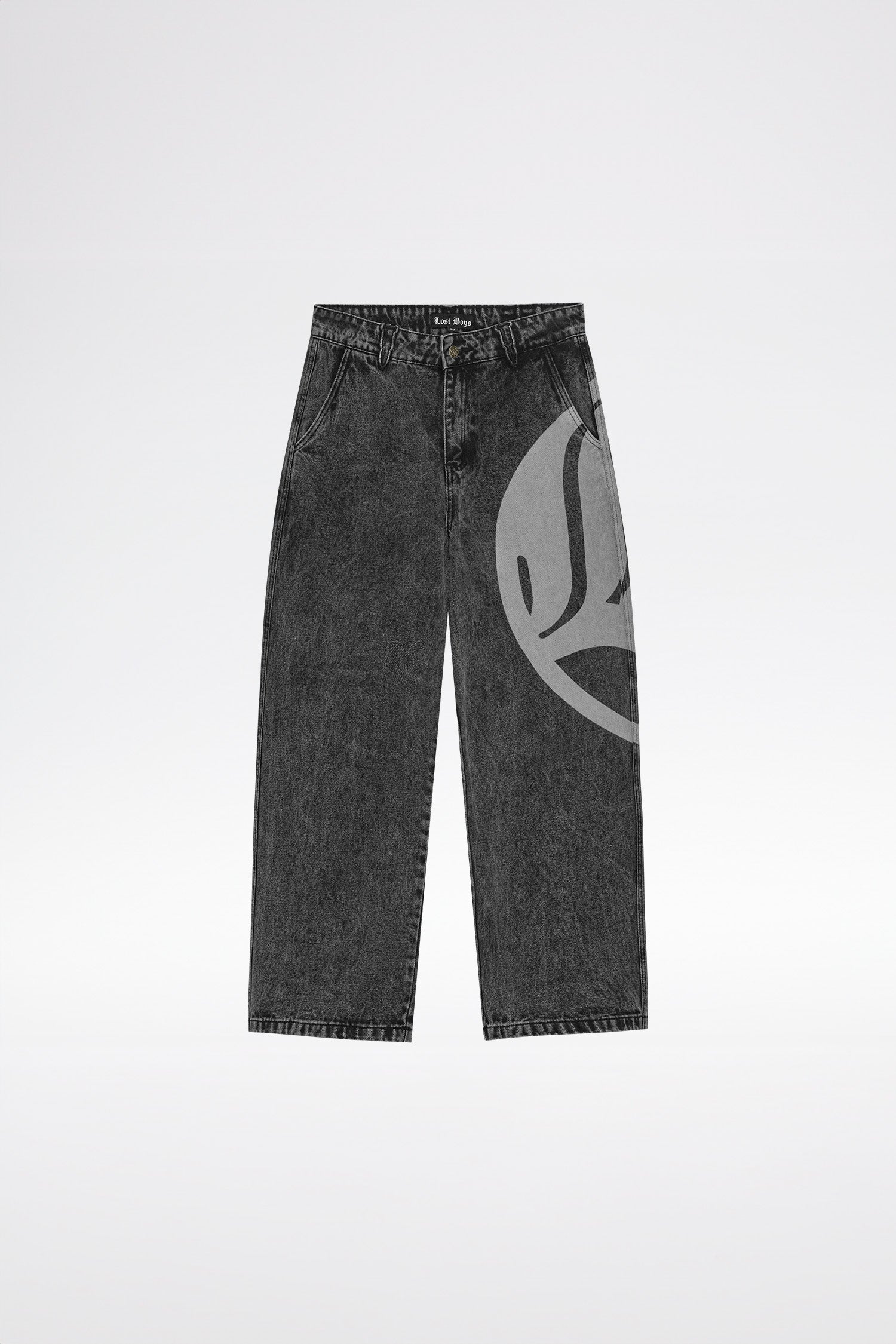 LOGO DENIM JEANS - Black