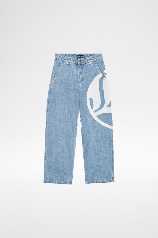 LOGO DENIM JEANS - Light Blue
