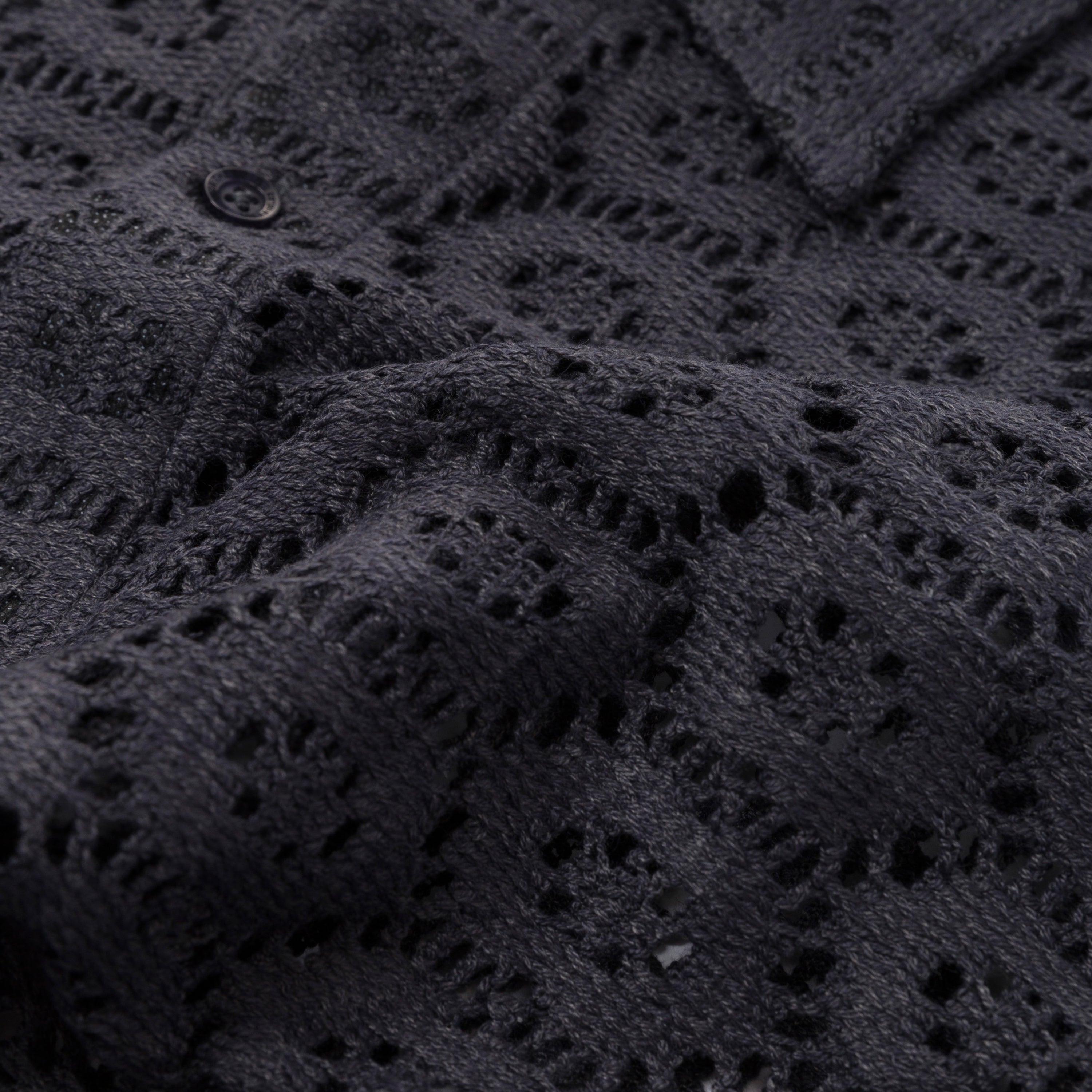 Crochet Button Up - Black