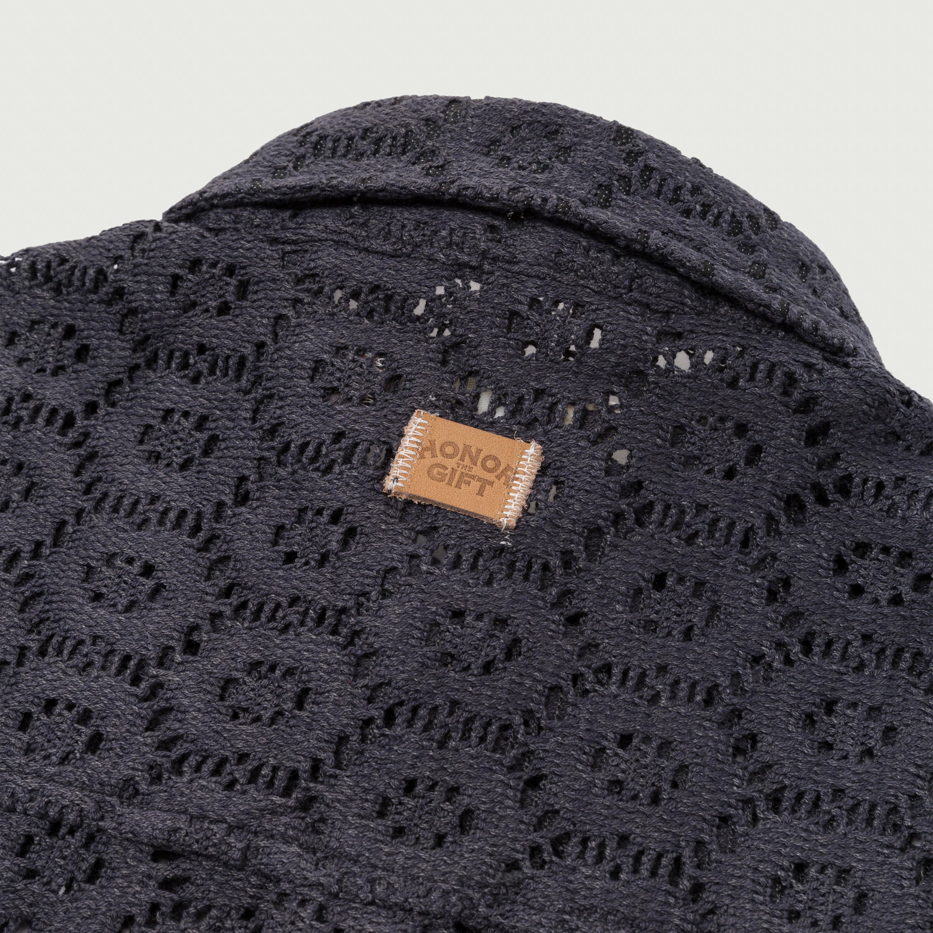 Crochet Button Up - Black