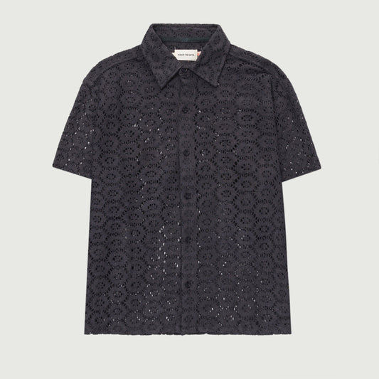 Crochet Button Up - Black