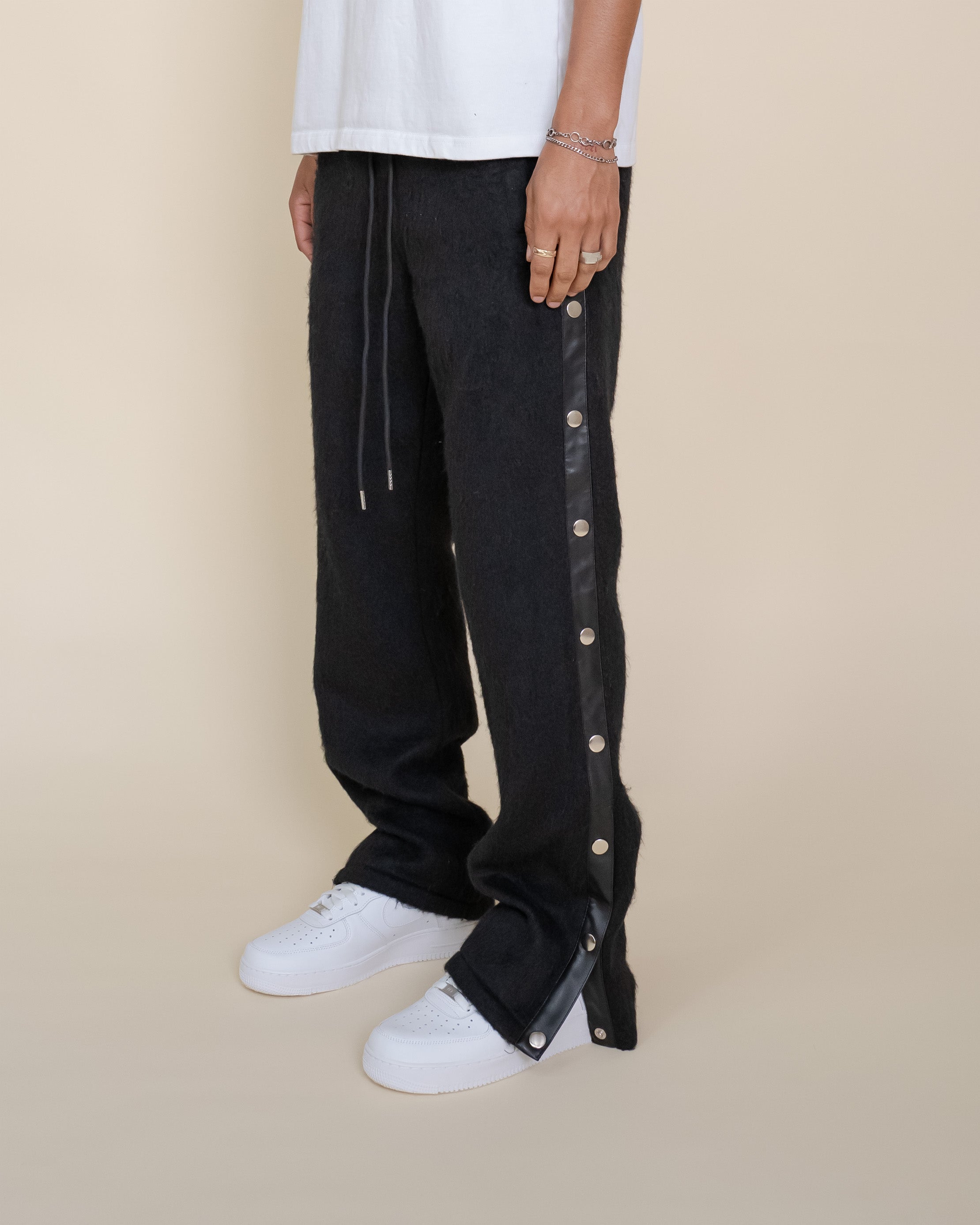 Mohair Snap Pants - Black