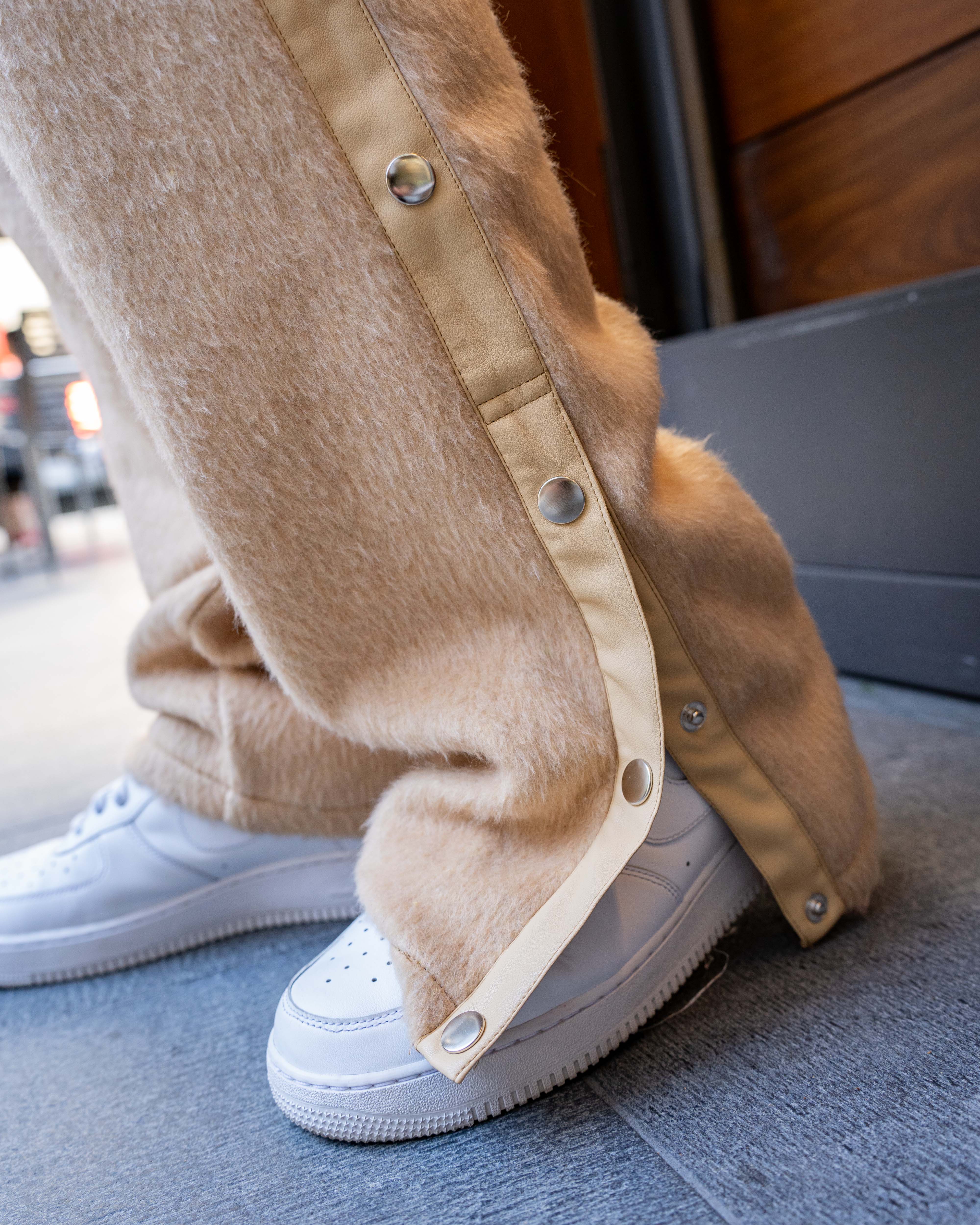 Mohair Snap Pants -Khaki