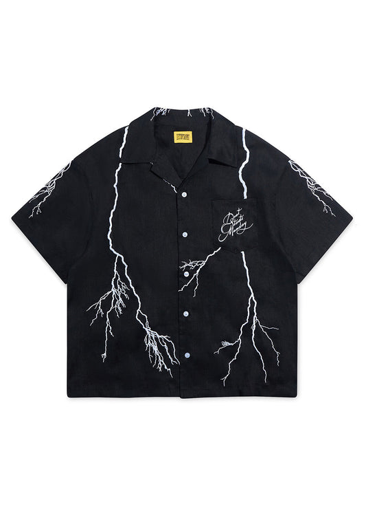 Lightning Button Up - Black