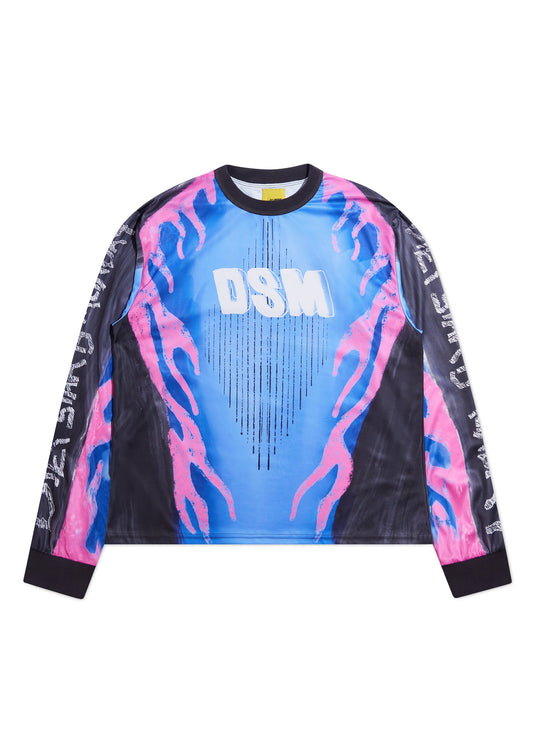 MX Flame Jersey - Black/Blue/Pink