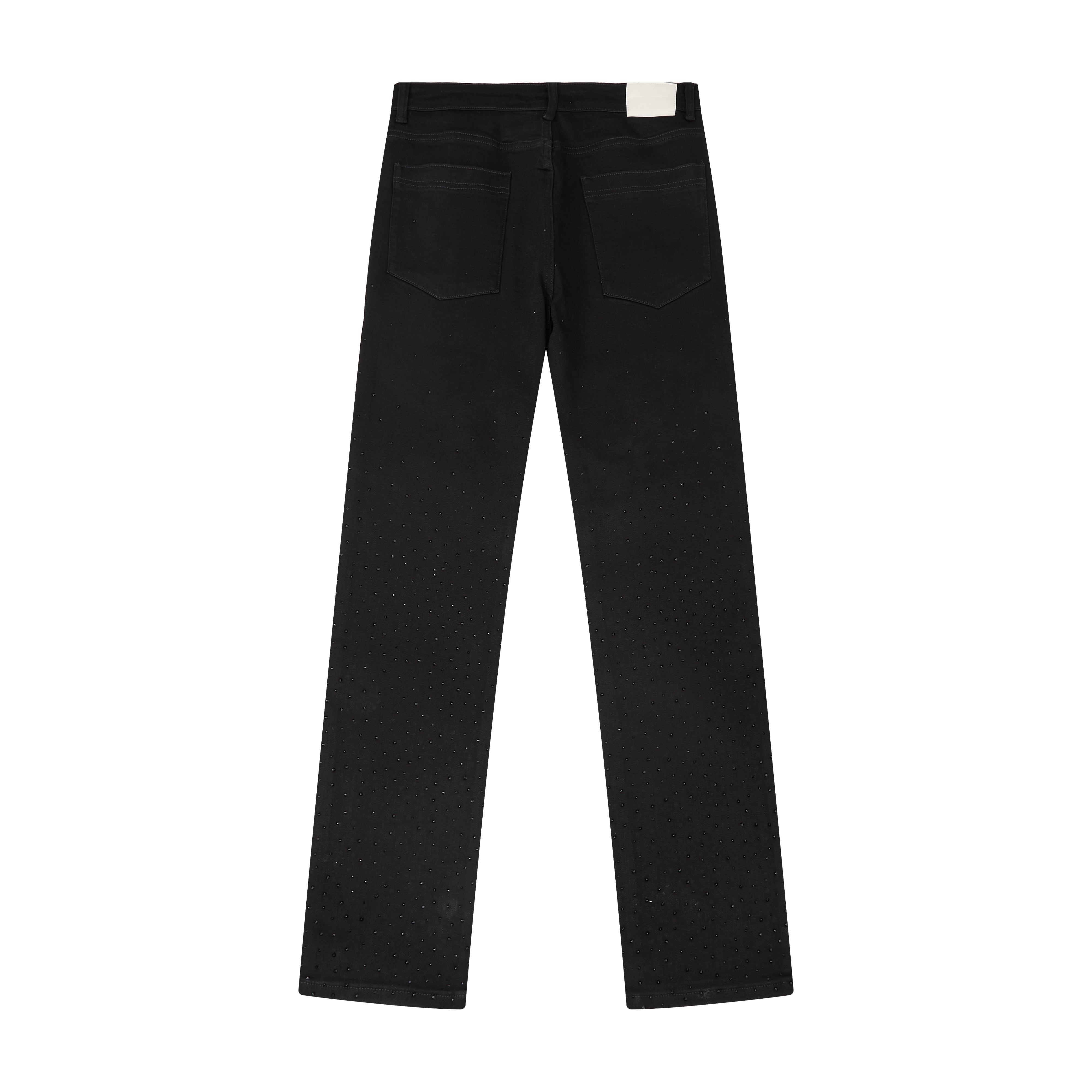 Solomon Rhinestone Straight Leg Denim - Black