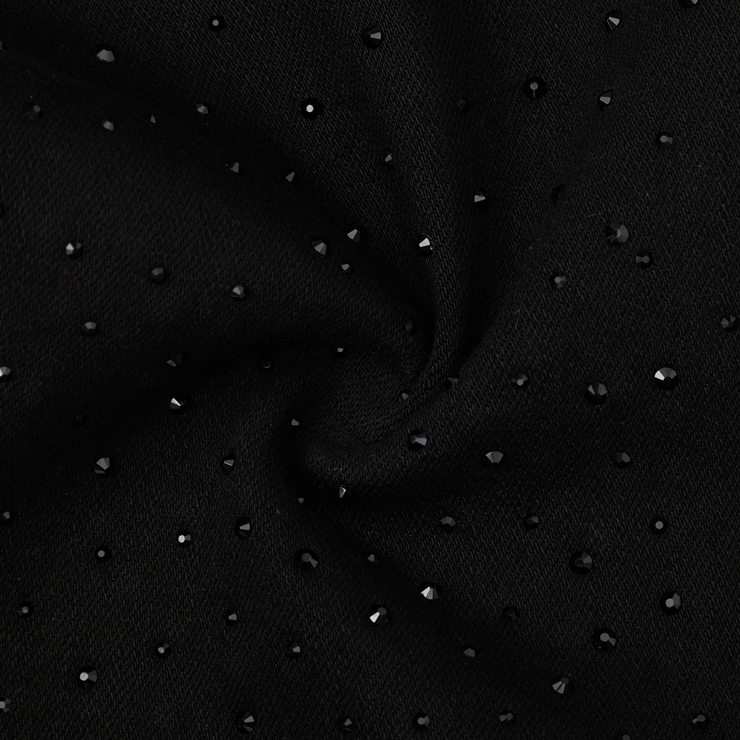 Solomon Rhinestone Straight Leg Denim - Black