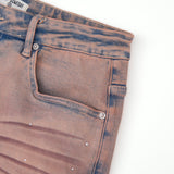 Solomon Rhinestone Denim Jorts - Maroon