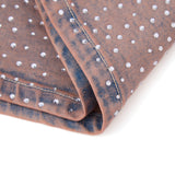 Solomon Rhinestone Denim Jorts - Maroon