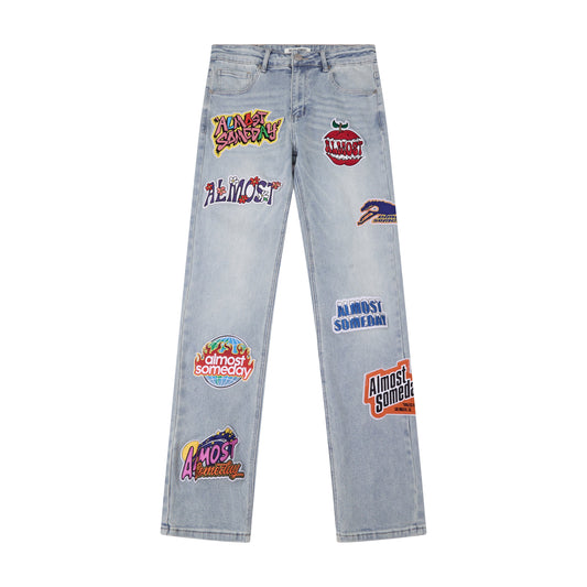 Hendrix Straight Leg Denim - Light Blue